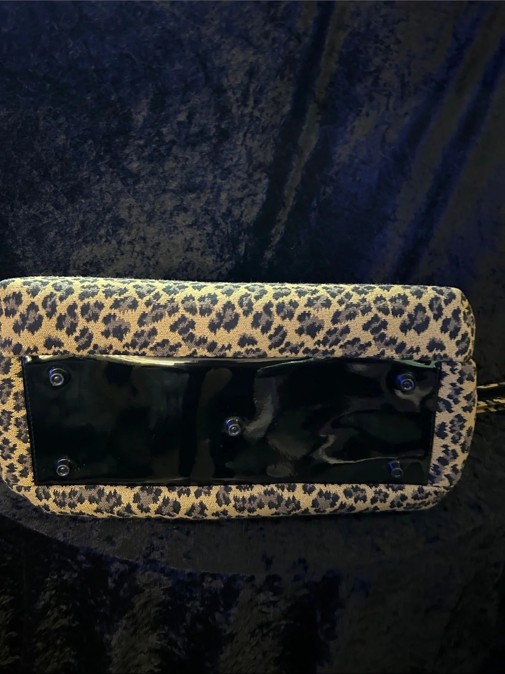 Diane Von Furstenberg Leopard Print Satchel with Black Patent Handles